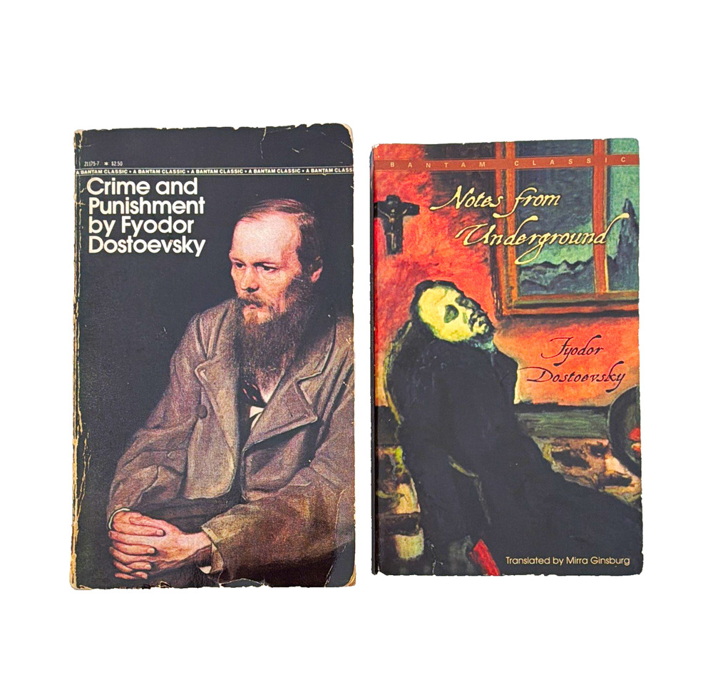 Lot of 2 - Crime and Punishment & Notes from Underground Dostoevsky Vintage
